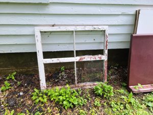 Broken window glass